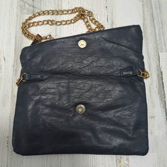 VTG Rampage Crossbody Purse Bag Black w/ Gold Studs Chain Strap Y2K Party Rocker - Picture 6 of 12